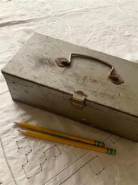 Vintage Merriam Metal Storage Tool Box 